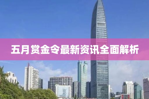 五月赏金令最新资讯全面解析