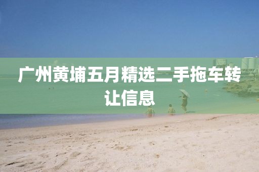 广州黄埔五月精选二手拖车转让信息