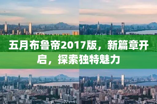 五月布鲁帝2017版，新篇章开启，探索独特魅力