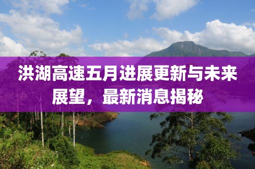 洪湖高速五月进展更新与未来展望，最新消息揭秘