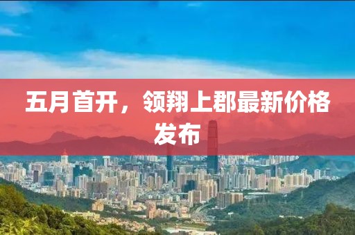 五月首开，领翔上郡最新价格发布