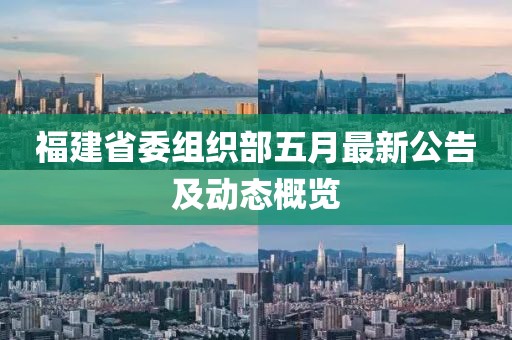 福建省委组织部五月最新公告及动态概览