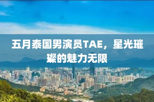 五月泰国男演员TAE，星光璀璨的魅力无限