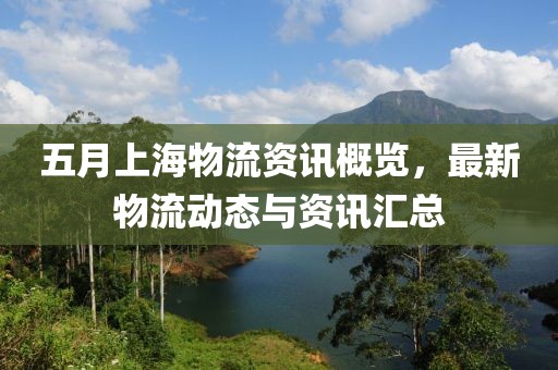 五月上海物流资讯概览，最新物流动态与资讯汇总