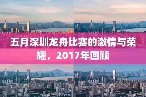 五月深圳龙舟比赛的激情与荣耀，2017年回顾