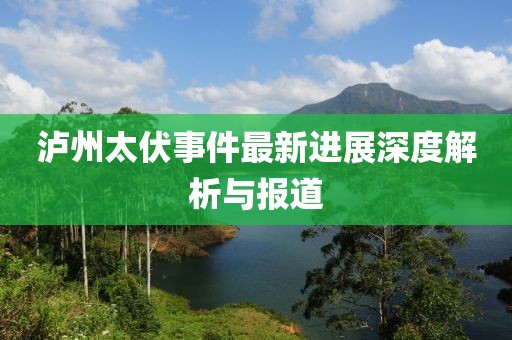 泸州太伏事件最新进展深度解析与报道