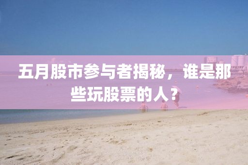 五月股市参与者揭秘，谁是那些玩股票的人？