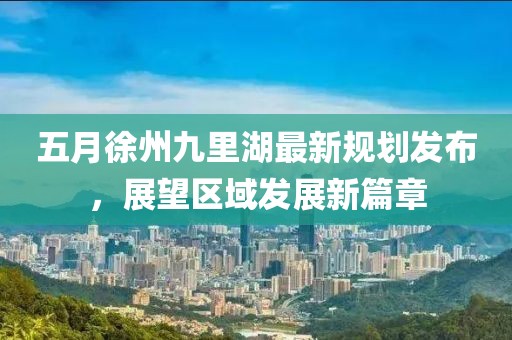 五月徐州九里湖最新规划发布，展望区域发展新篇章