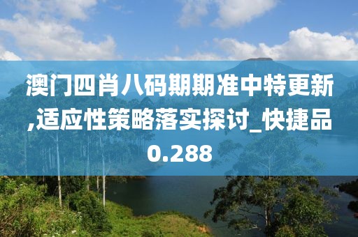澳门四肖八码期期准中特更新,适应性策略落实探讨_快捷品0.288