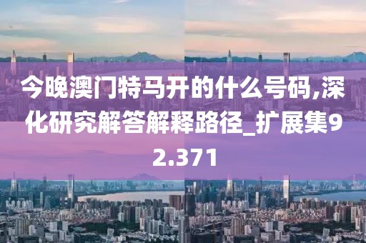 今晚澳门特马开的什么号码,深化研究解答解释路径_扩展集92.371
