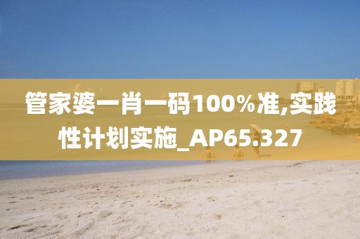 管家婆一肖一码100%准,实践性计划实施_AP65.327