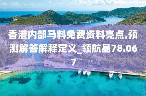 香港内部马料免费资料亮点,预测解答解释定义_领航品78.067