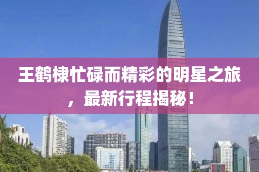 王鹤棣忙碌而精彩的明星之旅，最新行程揭秘！