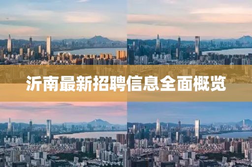 沂南最新招聘信息全面概览