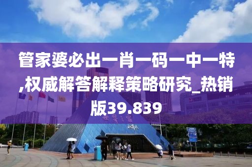 管家婆必出一肖一码一中一特,权威解答解释策略研究_热销版39.839