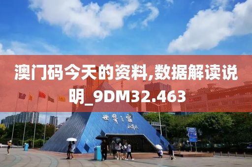 澳门码今天的资料,数据解读说明_9DM32.463