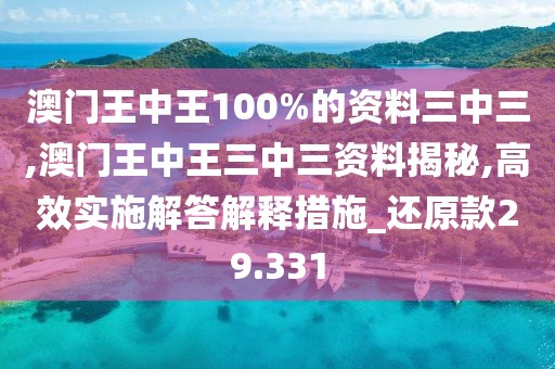 澳门王中王100%的资料三中三,澳门王中王三中三资料揭秘,高效实施解答解释措施_还原款29.331