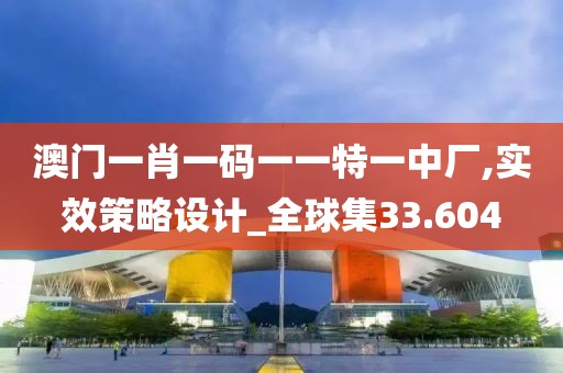 澳门一肖一码一一特一中厂,实效策略设计_全球集33.604