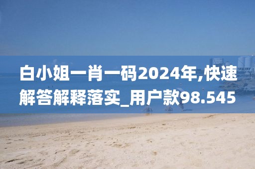 白小姐一肖一码2024年,快速解答解释落实_用户款98.545