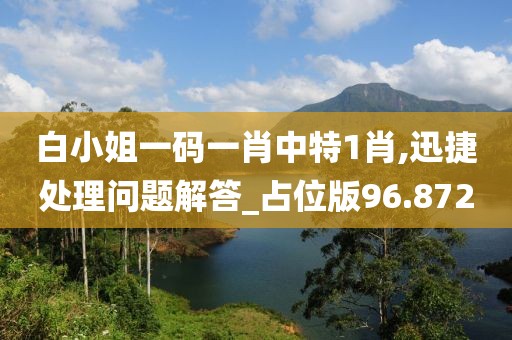 白小姐一码一肖中特1肖,迅捷处理问题解答_占位版96.872