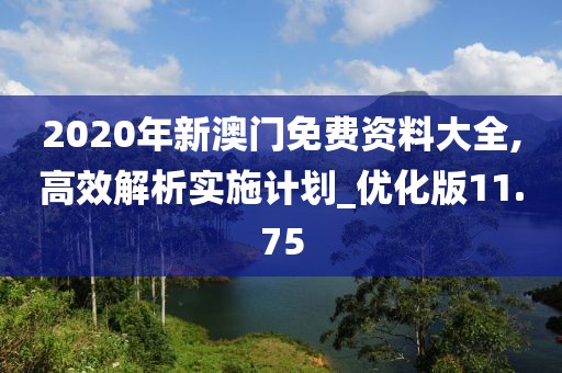 2020年新澳门免费资料大全,高效解析实施计划_优化版11.75