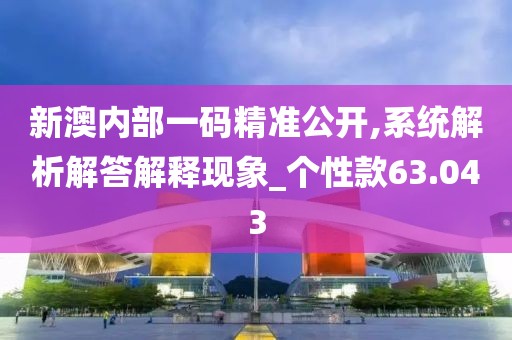 新澳内部一码精准公开,系统解析解答解释现象_个性款63.043