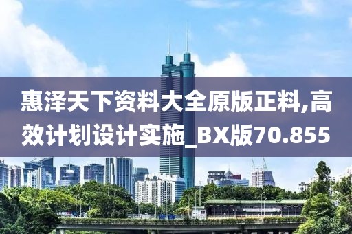 惠泽天下资料大全原版正料,高效计划设计实施_BX版70.855
