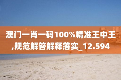 澳门一肖一码100%精准王中王,规范解答解释落实_12.594