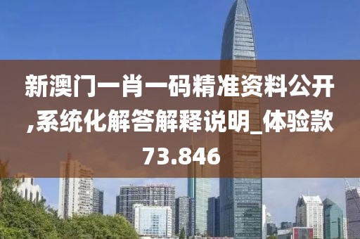 新澳门一肖一码精准资料公开,系统化解答解释说明_体验款73.846