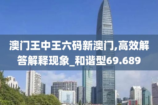 澳门王中王六码新澳门,高效解答解释现象_和谐型69.689
